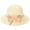 *28White, variant on Women's Short Brim Linen Woven Bucket Hat with Floral Mesh Bow Elegant Breathable Summer Sun Hat Pink