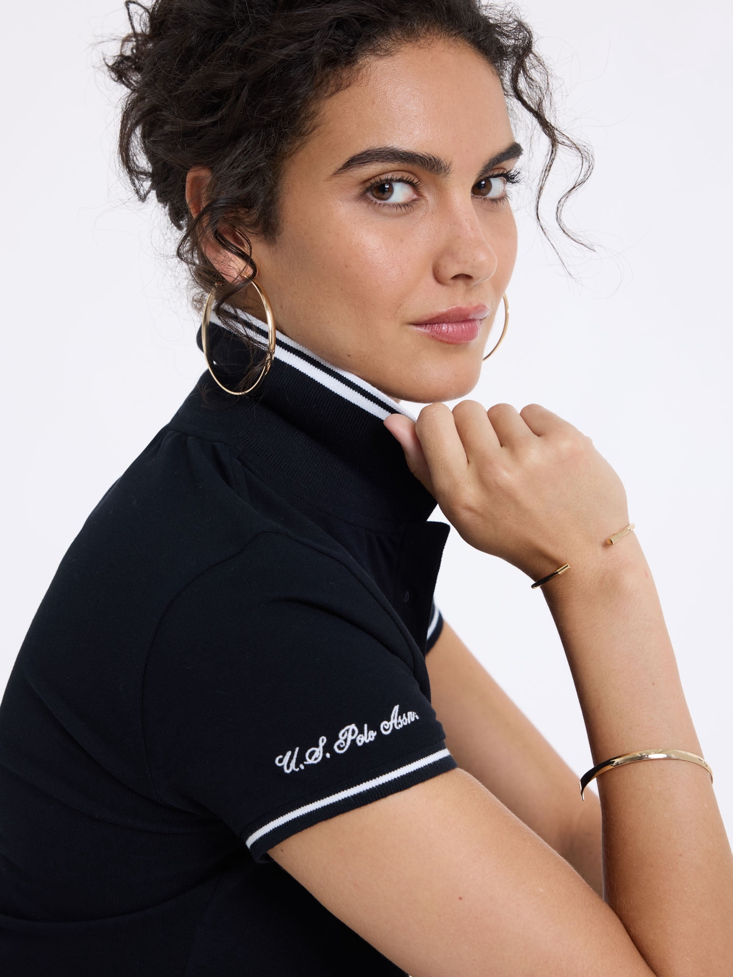 U.S. Polo Assn. Women's Double Tipped Polo Shirt, Sizes XS-XL
