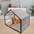 thumbnail image 2 of Nature Pet House, Autumn Forest Concept with Fallen Leaves and Raw Organic Hazelnuts, Outdoor & Indoor Portable Dog Kennel with Pillow and Cover, 5 Sizes, Pale Grey and Multicolor, by Ambesonne, 2 of 4