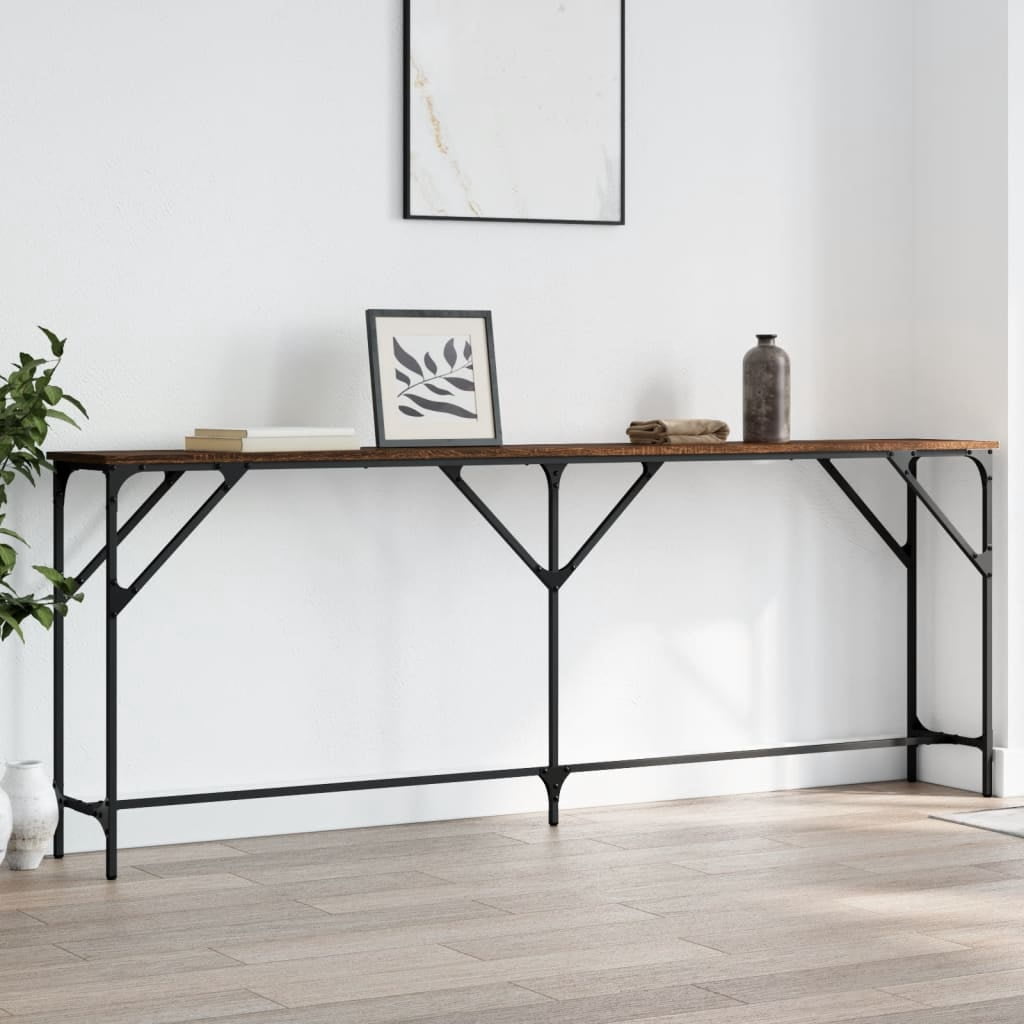 vidaXL Table Console Chêne Brun 200x29x75 cm Bois Manufacturé