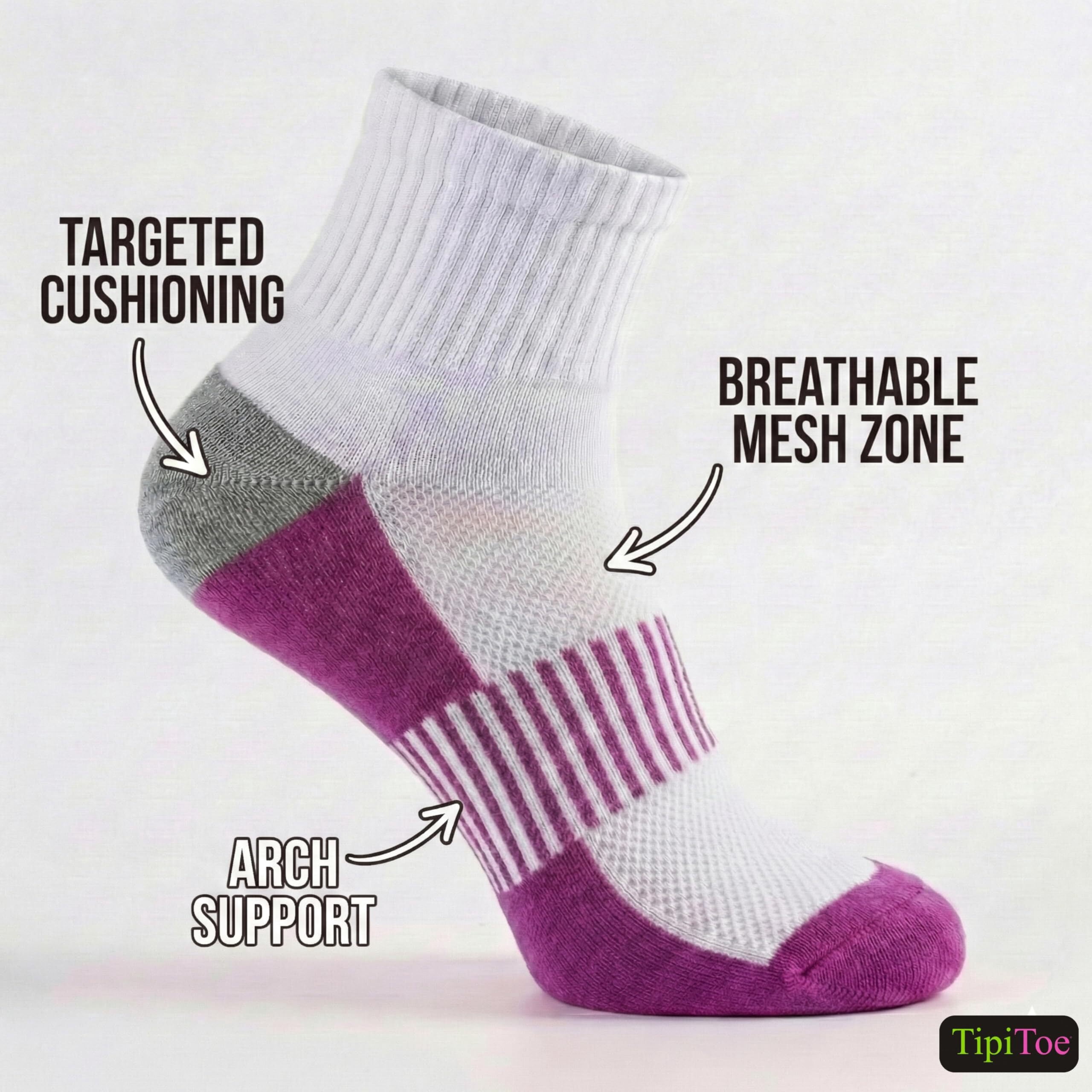 Colorfut Women's 12-Pairs Running & Athletic Sports Performance Ankle/Quarter Socks