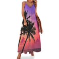 thumbnail image 1 of Nuevo vestido sin mangas con puesta de sol y palmeras vestidos verano mujer vestidos de noche para mujer vestidos de manga larga, 1 of 7