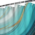 thumbnail image 3 of Teal Marble Gold Wave Pattern Shower Curtain 84"x72" ,Bathroom Decorative Shower Curtains Set with 12 Hooks,Modern Waterproof Washable Shower Curtain, 3 of 6