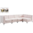 thumbnail image 3 of Meridian Furniture Alina Pink Velvet Modular Sectional, 3 of 17