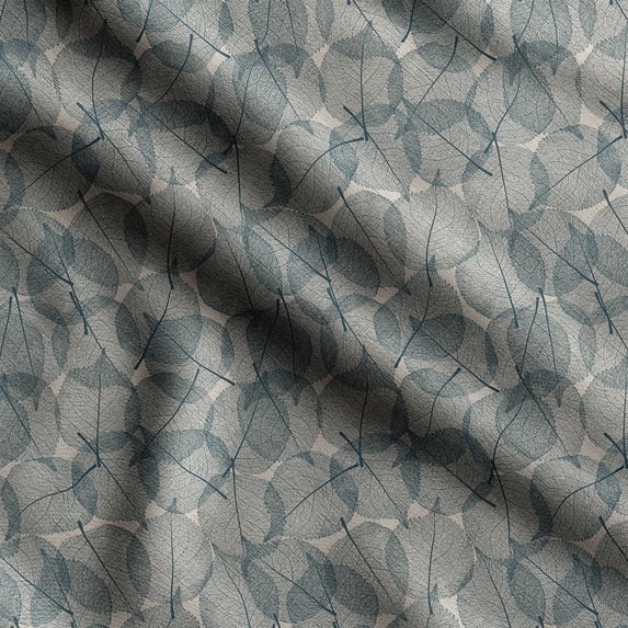 Soimoi Leaves Print,Cotton Cambric, Quilting Fabric Sold by The Yard 42 Inch Wide, Medium Weight Cotton Fabric, SewingSupplies,Teal Green