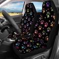 thumbnail image 3 of Pzuqiu Colorful Paw Prints Car Accessories Set 3 PCS, Car Seat Cover Polyester Dustproof Fashion for Trucks SUV most Cars, 3 of 10