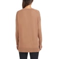 thumbnail image 2 of Matty M Women's V Neck Sweater with Side Slits (Camel, Large), 2 of 2