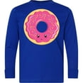 thumbnail image 3 of Inktastic Hot Pink Donut Long Sleeve Youth T-Shirt, 3 of 5