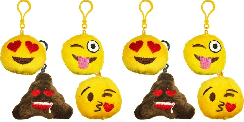 30x Mini Emoji Face Plush Key Chain Ring Emoticon Toy Keychain Handbag Bag Gift 