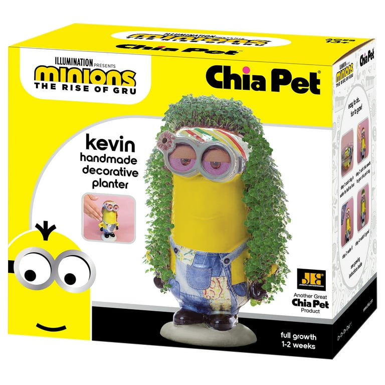 Chia - Fun & Funny Kevin Minion Chia Pet Planter, Indoor Ceramic