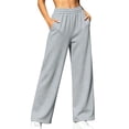 thumbnail image 2 of Diufon Wide Leg Sweatpants Women High Waisted Pull On Jogger Pants Fleece Lined Lounge Pants with Pockets, 2 of 10