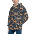 thumbnail image 2 of Fotbe Reindeer Pattern Youth Pullover Hooded Sweatshirt, Boys Hoodie, Kangaroo Pocket Hoodie for Kids Girls -Small, 2 of 6