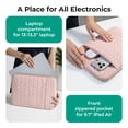 thumbnail image 5 of BAGSMART Laptop Sleeve for 13-13.3" Notebook, Protective Soft Padded Zipper Cover Carrying Computer Bag with Pocket, Compatible with MacBook Air/Pro Chromebook Tablet Ultrabook 14 inch, Quilted Pink, 5 of 10