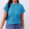 thumbnail image 5 of Horkkom Womens Summer Tops Plus Size Crew Neck Solid Color Short Sleeve Shirts Casual Loose Tunic Tops XXL, 5 of 10