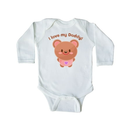 

Inktastic I Love My Daddy- cute baby bear Gift Baby Boy or Baby Girl Long Sleeve Bodysuit