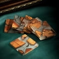 thumbnail image 4 of Juego de Posavasos de Madera con Resina Epoxi - Posavasos Modernos con Soporte para Bebidas, Incluye 6 Posavasos y Soporte, 4 of 5