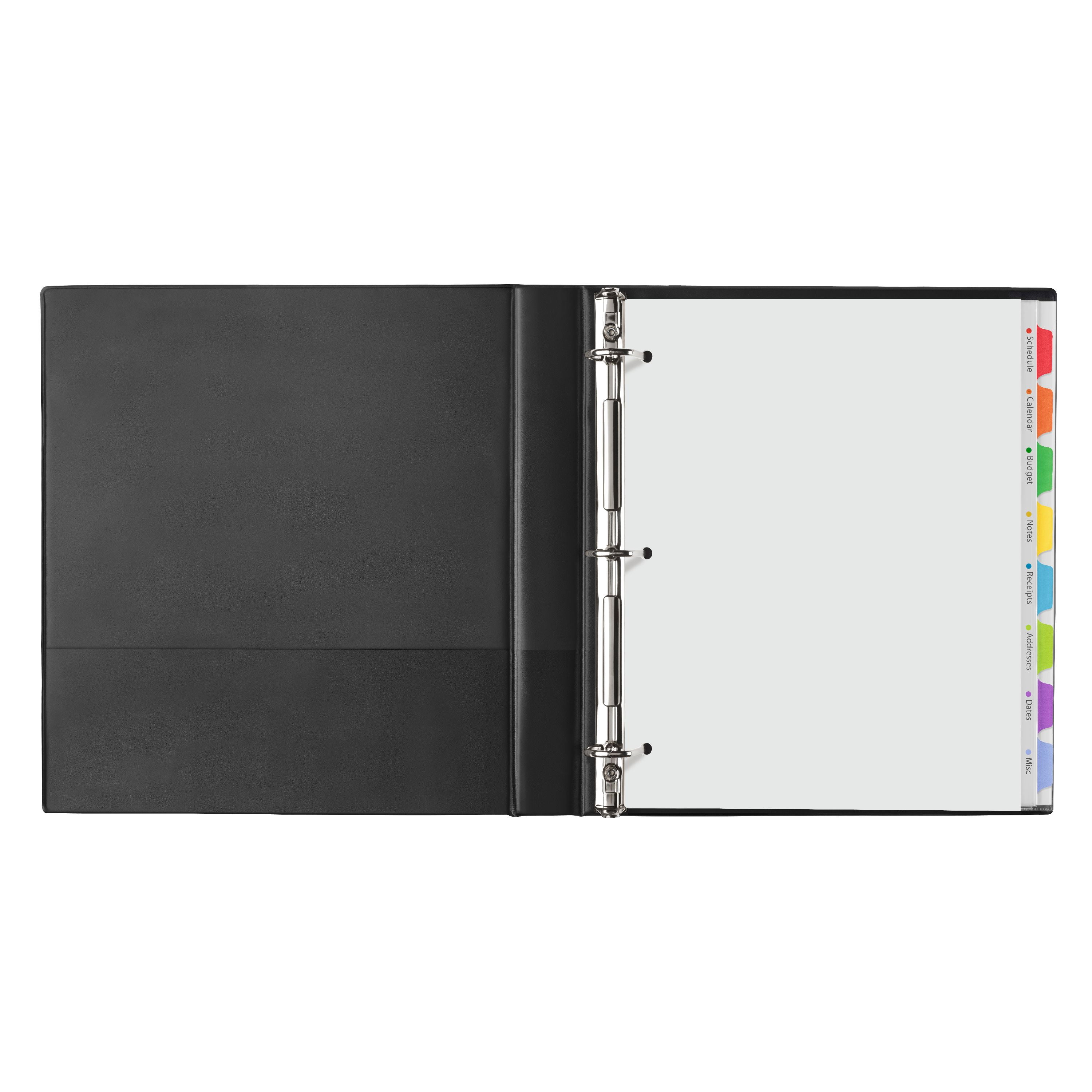 Avery Clear Easy View Divider, 8-Tab, Plastic, Clear Body, Multicolor Tabs, 1 Set