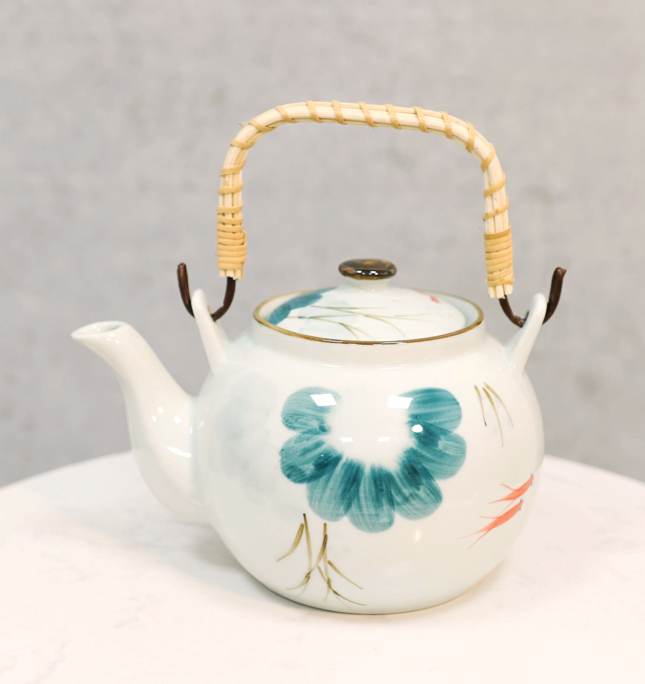 Feng Shui Yin Yang Koi Fish Pair In Lily Pond Ceramic Tea Pot 38oz Teapot Decor - image 1 of 4
