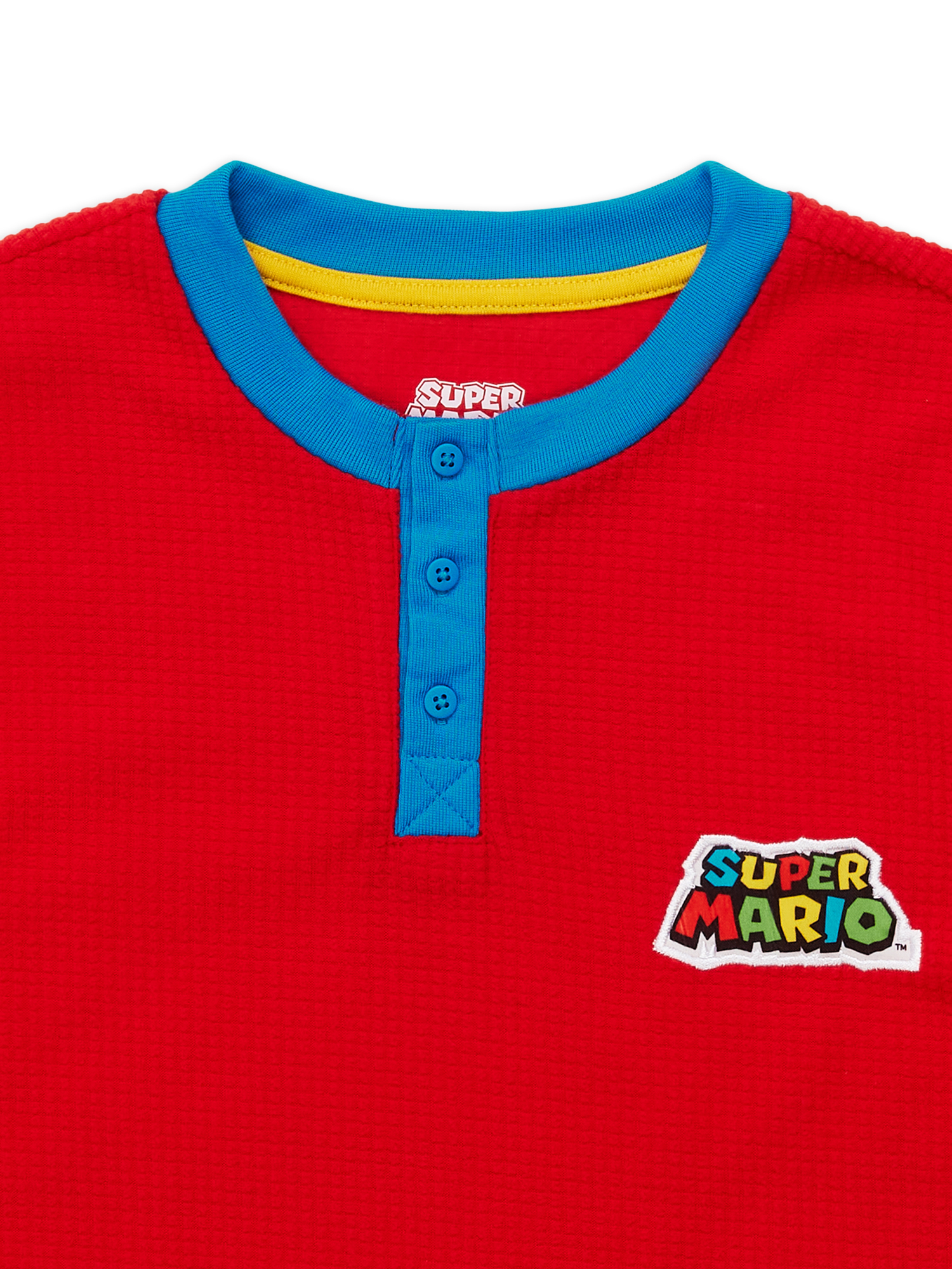 Mario Bro Boys Long Sleeve Henley Pajamas Set, 2-Pieces, Sizes 4-12 - image 2 of 2