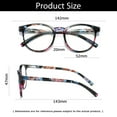 thumbnail image 2 of 1 Pair Ladies Womens Round Big Frame Blue Light Blocking Reading Glasses Spring Hinge Readers +1.75, 2 of 6