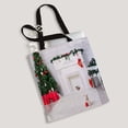 thumbnail image 2 of ABPHQTO Christmas Socks Fireplace Tree Shallow Canvas Bag Reusable Tote Grocery Shopping Bags Tote Bag 14x16 inch, 2 of 2