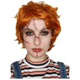thumbnail image 1 of Peluca ALLAURA Evil Killer Doll naranja para Halloween con tatuajes de cicatrices, 1 of 7