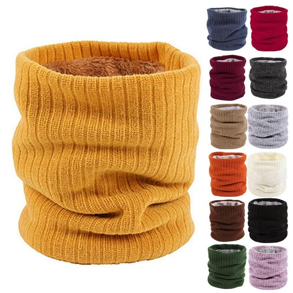 Men Women Winter Knitted Ring Scarf Loop Wool Infinity Wrap Warm Neckwear