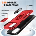 thumbnail image 3 of for iPhone 14 Plus Hard Case, with Camera Cover & Kickstand Holder, Built-in 360°Rotate Ring Stand Anti-scratch Drop Protection Magnetic Phone Case for Apple iPhone 14 Plus - Red, 3 of 8