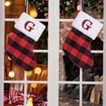 thumbnail image 6 of Boovnll 26 Letters Christmas Stockings, 8" Mini Plaid Personalized Pendant Christmas Stocking White Cuff for Holiday Fireplace Xmas Tree Party Decor Ornaments Gifts, Christmas Decorations, 6 of 6
