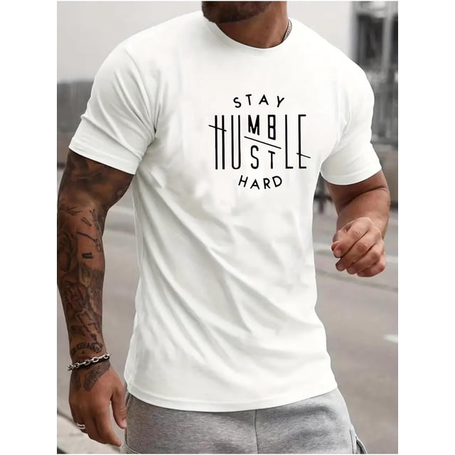 Camiseta de algodón estampada de corte cómodo para hombre | Transpirable y elástica para fitness | Cuello redondo informal | Camiseta de fácil cuidado para todas las estaciones para adultos, hombres,