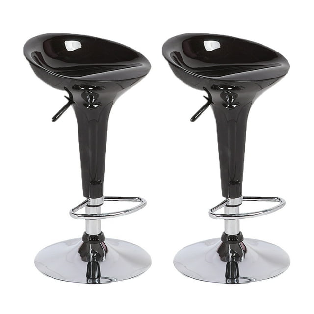 SET DE 2 BANCOS PARA BARRA REDONDOS CON ALTURA AJUSTABLE COLOR NEGRO