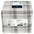 Mainstays 4Piece Flannel Sheet Set, Grey Plaid, King
