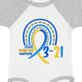 thumbnail image 4 of Inktastic 3-21 World Down Syndrome Day Blue and Yellow Rainbow Ribbon Boys or Girls Baby Bodysuit, 4 of 5