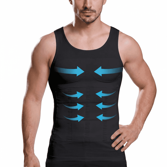 Trgacdwlo Sweat Sauna Suit Men Workout Waist Trainer Sleeveless Mens Tank Top Compression Men's Sauna Vest Black S