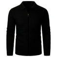 thumbnail image 3 of Fznquz Long Sleeve Mens Tshirts Collared Black Full Zip Tees Shirts Plain Fall Winter Men Fashion, 3 of 6