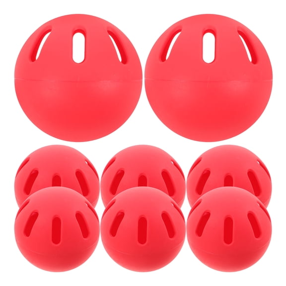 WEUVEB 8Pcs Soft Eva Baseballs Red for Indoor and Outdoor Practice with Aerodynamic Hole Design