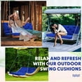 thumbnail image 4 of 2-3 Seater Porch Swing Cushions with Backrest 60 x 40 x 4 Inch Thick Outdoor Waterproof Bench Pad Patio Swing Replacement Cushion, Split Design, Soft for Garden, Lawn, Backyard(Navy Blue), 4 of 18
