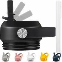 Straw lid for Yeti Rambler 18 26 36 64 oz, Lid with Straws and Flexible Handle, Replacement Cap for Yeti 18oz 26oz 36oz 64oz Rambler Water Bottle Straw Cap