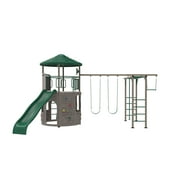 Lifetime Kid's Adventure Tower Swing Set with Monkey Bars, Slide and Climbing Wall (91199)