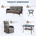 thumbnail image 2 of Gymojoy 5-Piece Patio Furniture Set with Swivel Recliner Chairs, Sofa and Coffee Table, Outdoor Wicker Patio Conversation Set with Adjustable Backrest & Footrest, 2 of 14