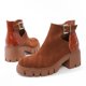 thumbnail image 4 of Zapatos Botines de mujer Zapatos de mujer botas con estampado de a la suela gruesa botas de tacón grueso para mujer botas transpirables de con punta redonda y tacón grueso para mujer (Brown 8.5), 4 of 7