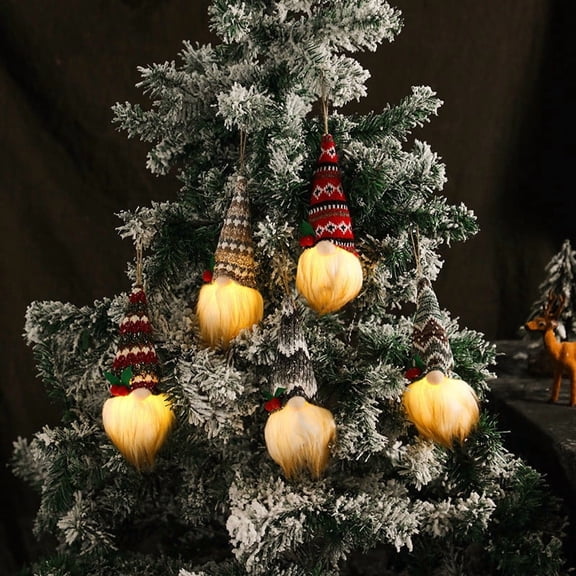 PALIFEUR Christmas Ornaments, Christmas Gnome Ornaments for Christmas Tree Ornaments, Xmas Fuzzy Faceless Doll Hanging Ornaments for Christmas Holiday Gift Decorations