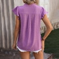 thumbnail image 4 of ICHUANYI Womens Shirts Tops Short Sleeve Comfortable Breathable Crew Neck Blouses New 2024, 4 of 6