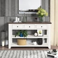 thumbnail image 2 of Cterwk 3 Drawers Wood Console Table with 2 Shelves, 48" Rectangle Sofa Table for Living Room, Dining Room, White, 2 of 9
