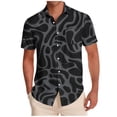 thumbnail image 2 of Fnnxeal Mens Short Sleeve Button Up Shirt Abstract Print Stretch Comfort Lightweight Black Casual Shirt S-5XL,Size M, 2 of 6