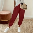 thumbnail image 4 of Guluxicc Womens Summer Casual Jogger Pants Drawstring Elastic Waist Tapered Pants with Pockets for Outdoor Activities, 4 of 7