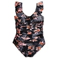 thumbnail image 5 of Huesdet Women Ruched Slimming One Piece Swimsuits Tummy Control Vintage Bathing Suits[Watermelon Red,S], 5 of 5