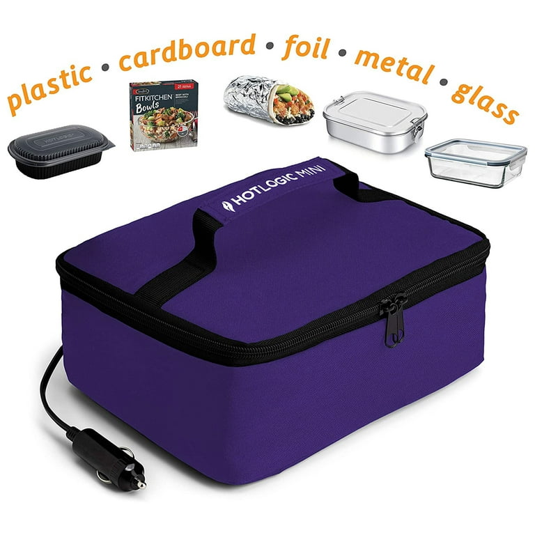 HotLogic Mini Portable Thermal Food Warmer for Home and Travel, Purple 