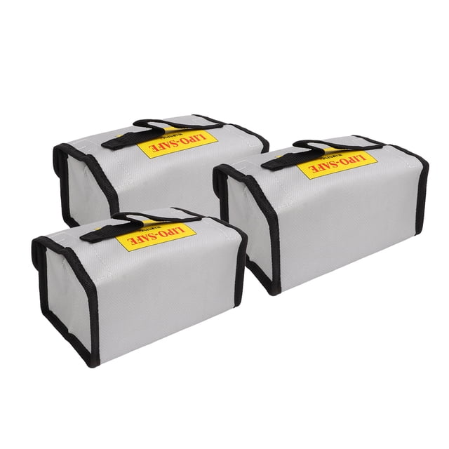 Lipo Battery Safe Bag, PVC Fiber 3PCS Lipo Safe Pack With Hand Strap For Protection
