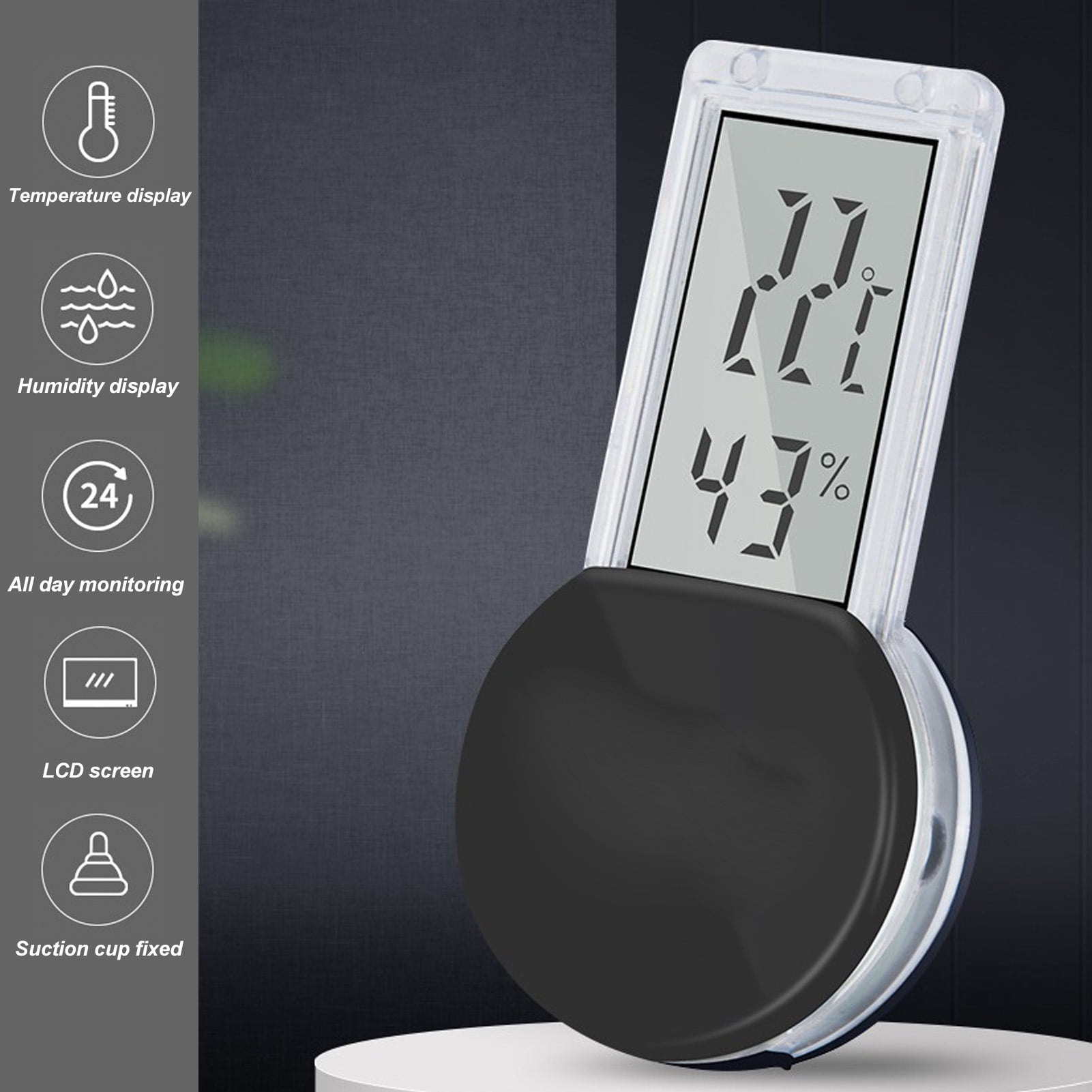 Reptile Digital Thermometer Hygrometer, Precise Temp Humidity Meter LCD